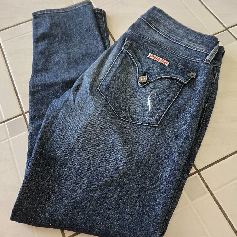 Hudson Collin Flap Skinny Ankle Jeans Dark Wash 29